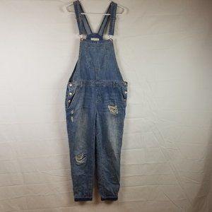 Forever 21 Womens Sz 30 Distressed Jean Overalls